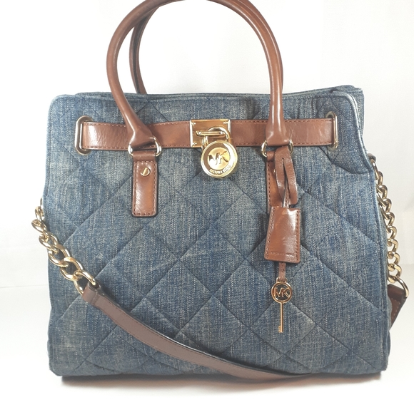 Michael Kors Handbags - Michael Kors Hamilton Quilted Denim Purse RARE